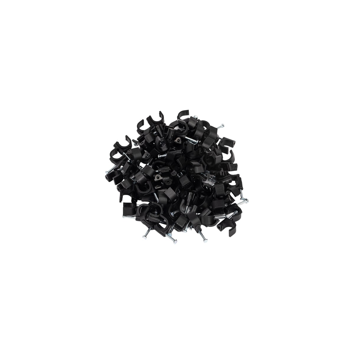 Kabelklemmer med spiker 100-pak Sort 6 mm