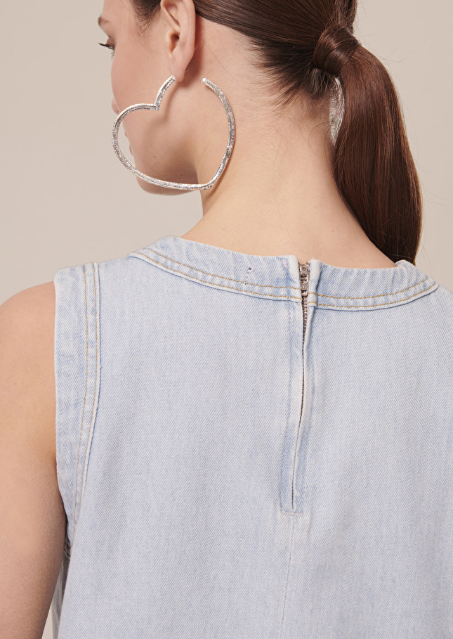 Top Tokonobleu clair en denim