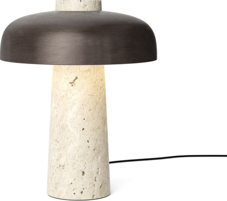 Audo Copenhagen Reverse, Table Lamp, Travertine, Br Sort & beige