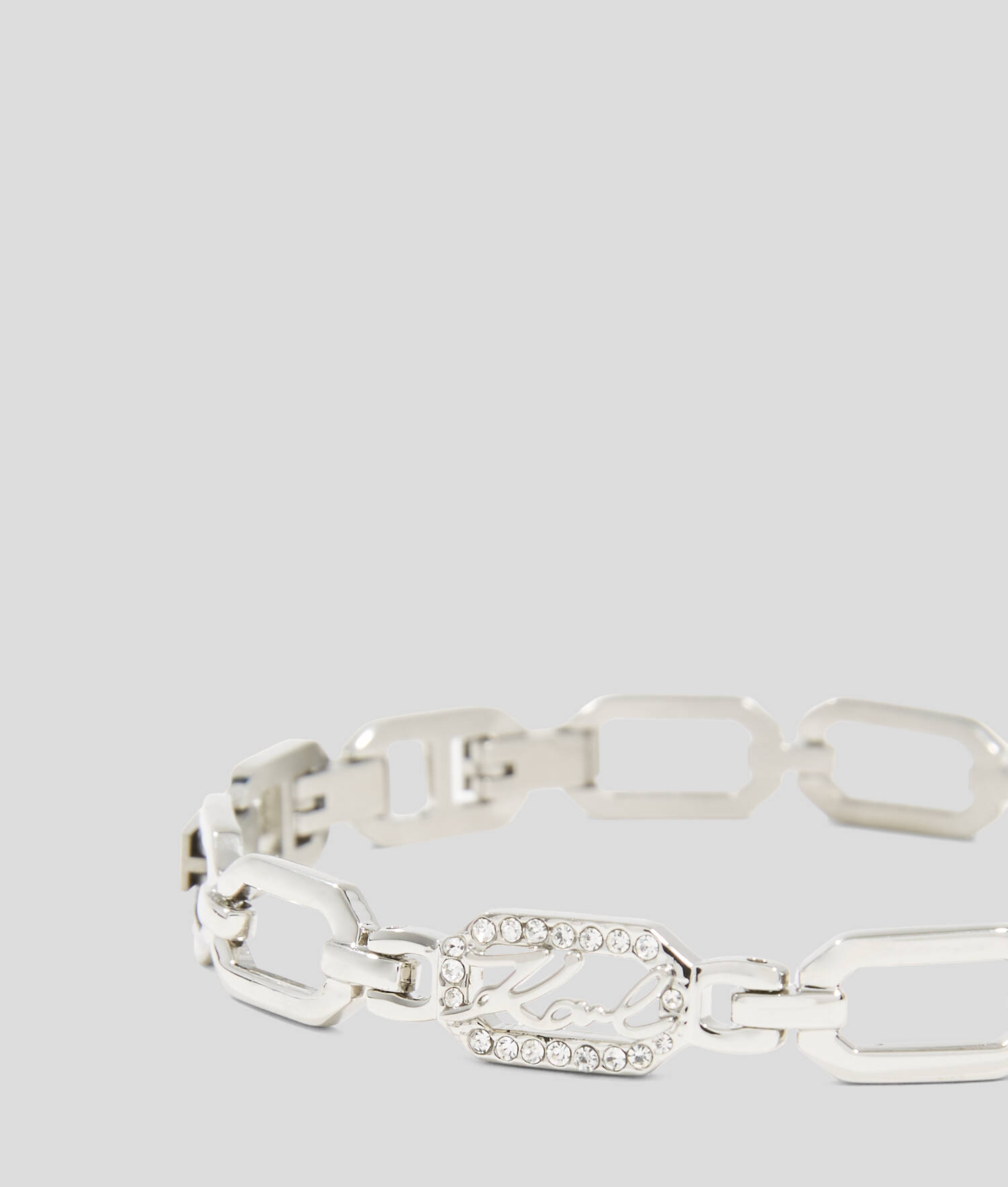 Bracelet chaîne pavé KARL Signature - Argent