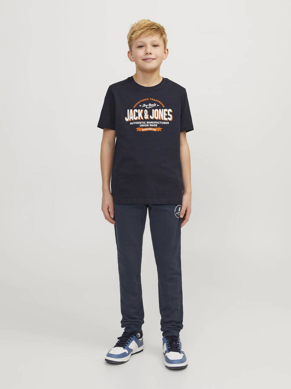JACK & JONES joggingbroek JPSTGORDON JJSWIFT met logo donkerblauw