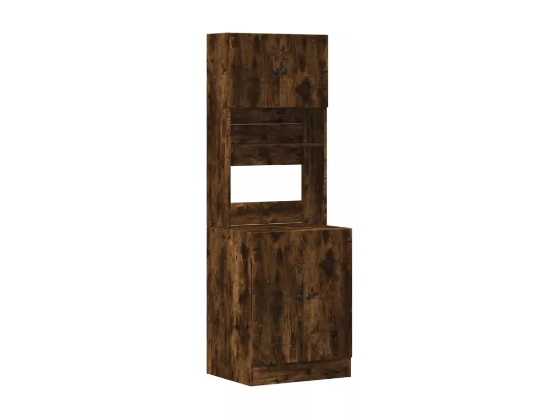 Armoire de cuisine chêne fumé 60x50x180 cm bois d'ingénierie