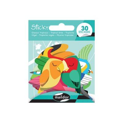 Maildor - 1 feuille gommettes oiseaux tropicaux