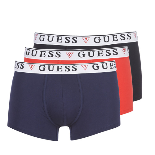 Guess - BRIAN BOXER TRUNK PACK X4 - Noir / Rouge / Marine