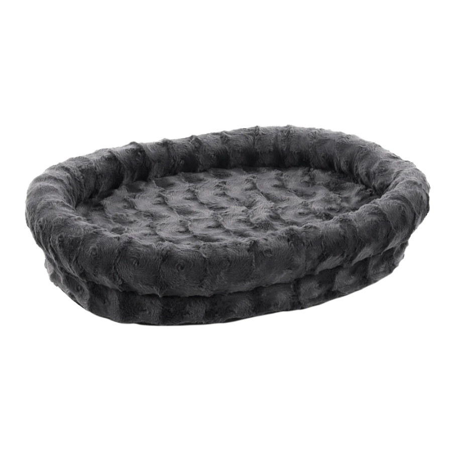 Cama oval com zíper Flamingo Dorian cinza para cães