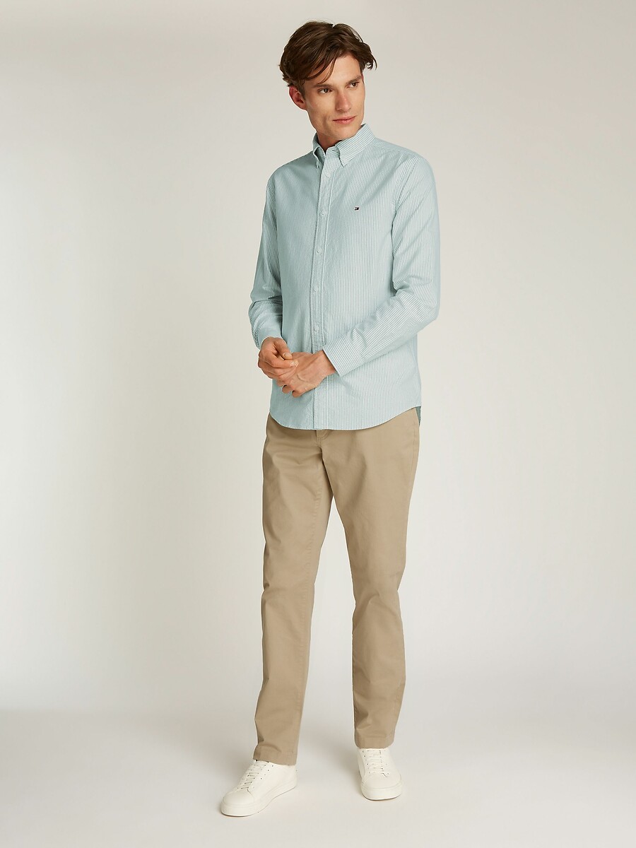 TOMMY HILFIGER<br>Camisa listrada de popeline