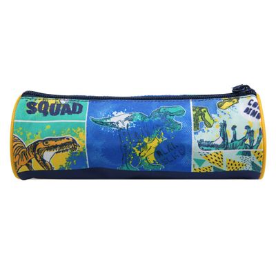 Trousse ronde Phileas Dinosaure - 1 compartiment - bleu - Bagtrotter