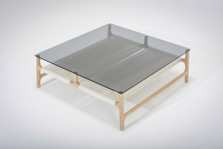 Gazzda Fawn coffee tafel 90x90 whitewash smoked grey