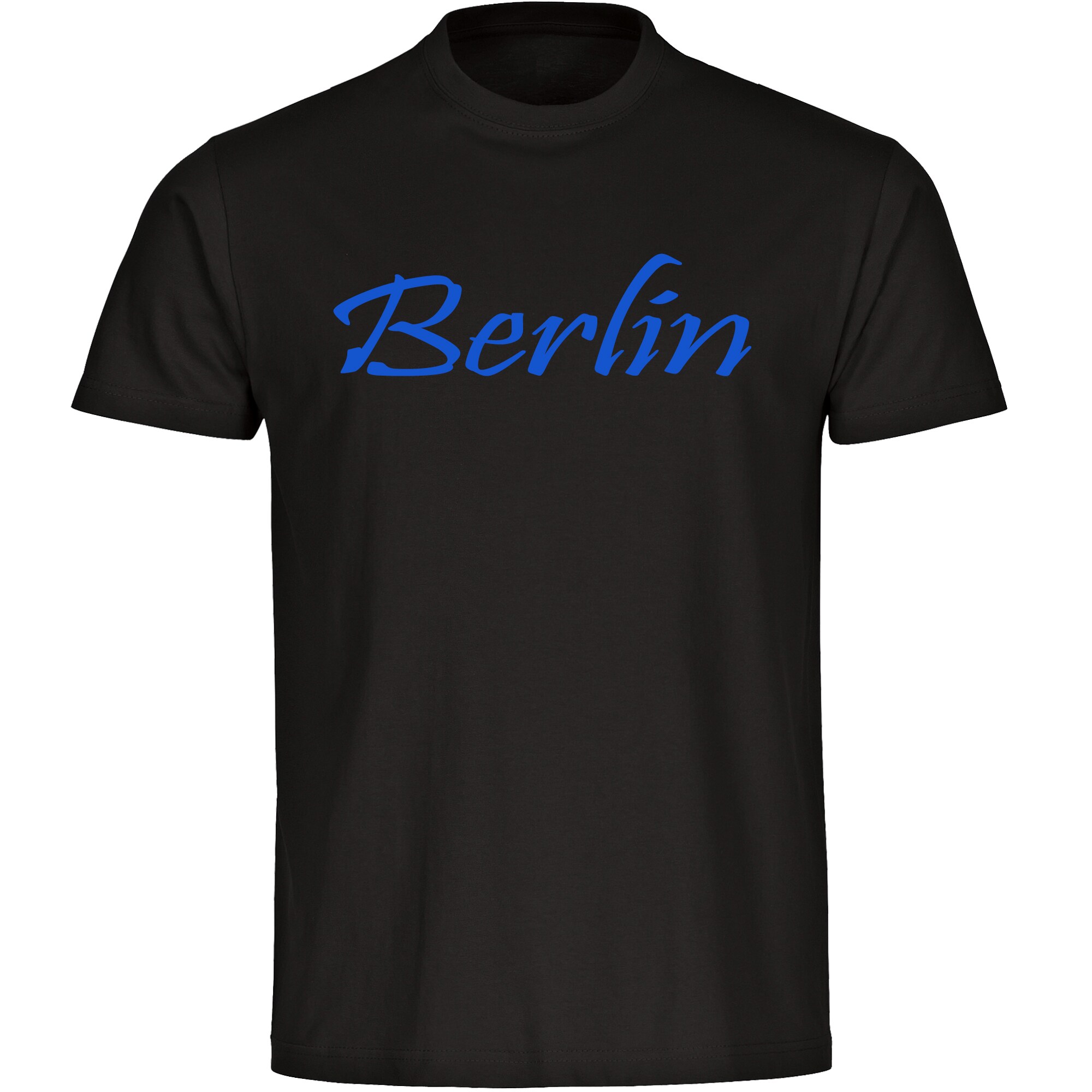 multifanshop® Herren T-Shirt - Berlin blau - Schriftzug - Druck blau