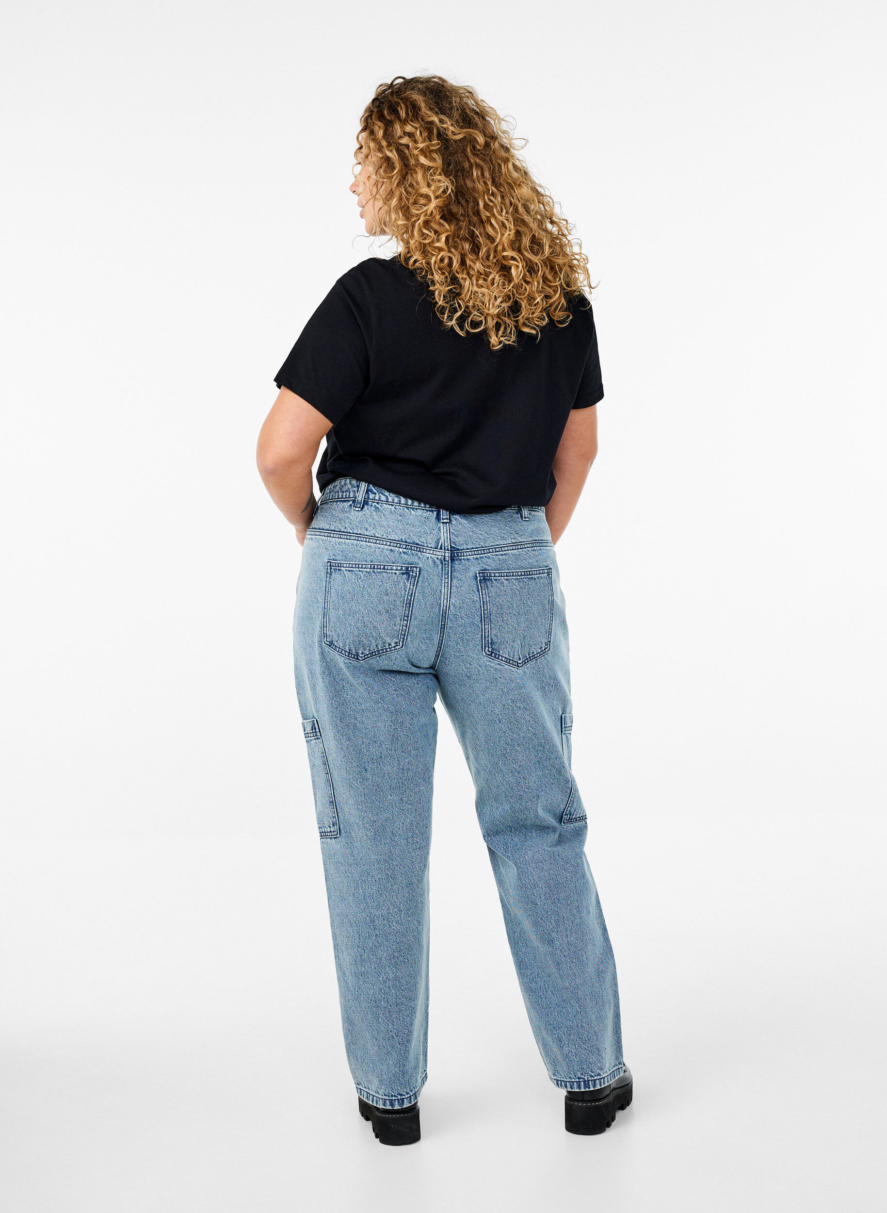 Cargojeans med høj talje