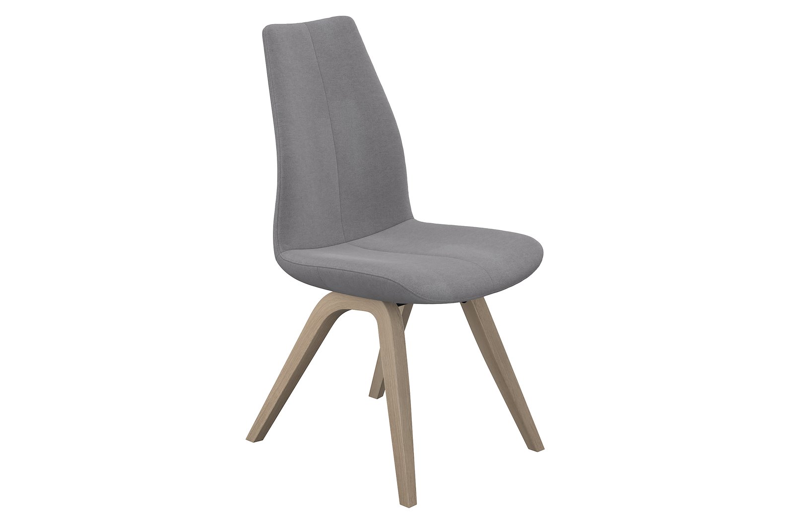 Aroma spisestol I tekstil Guard Light Grey med ben i hvitoljet eik.