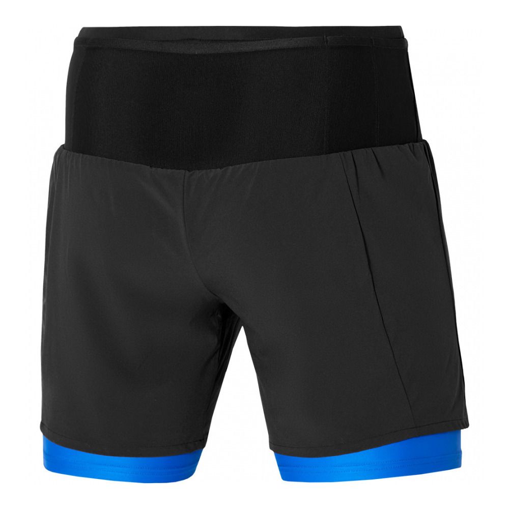 Mizuno ACTIVE MULTIPOCKET 2IN1 - Short Homme black/surf the web