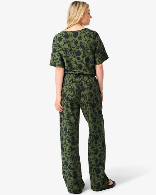 pantalon Lara à fleurs pour femmes vert