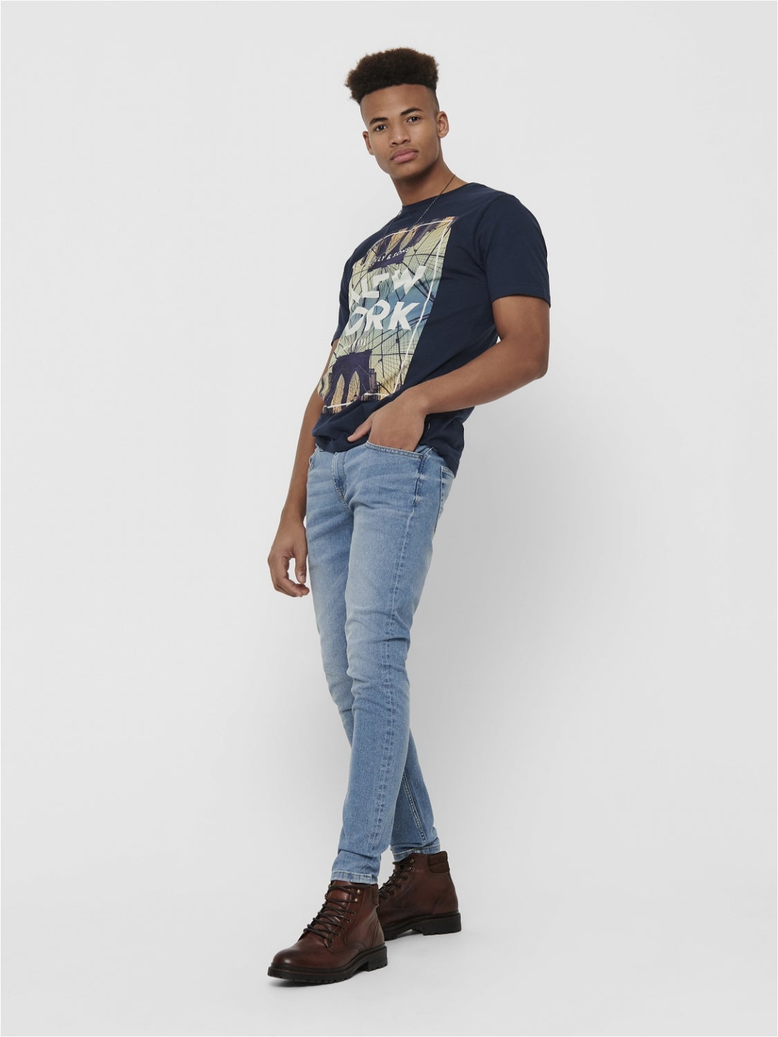 ONSWARP Mittlere Taille Skinny Fit Jeans Blue Denim