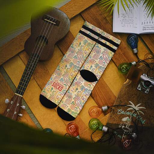 Meias American Socks Tropical Vibe de Cano Médio