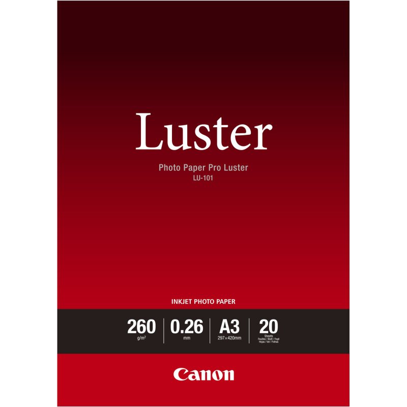 Canon Papier Photo Professionnel Lustré LU-101 A3 - 20 feuilles