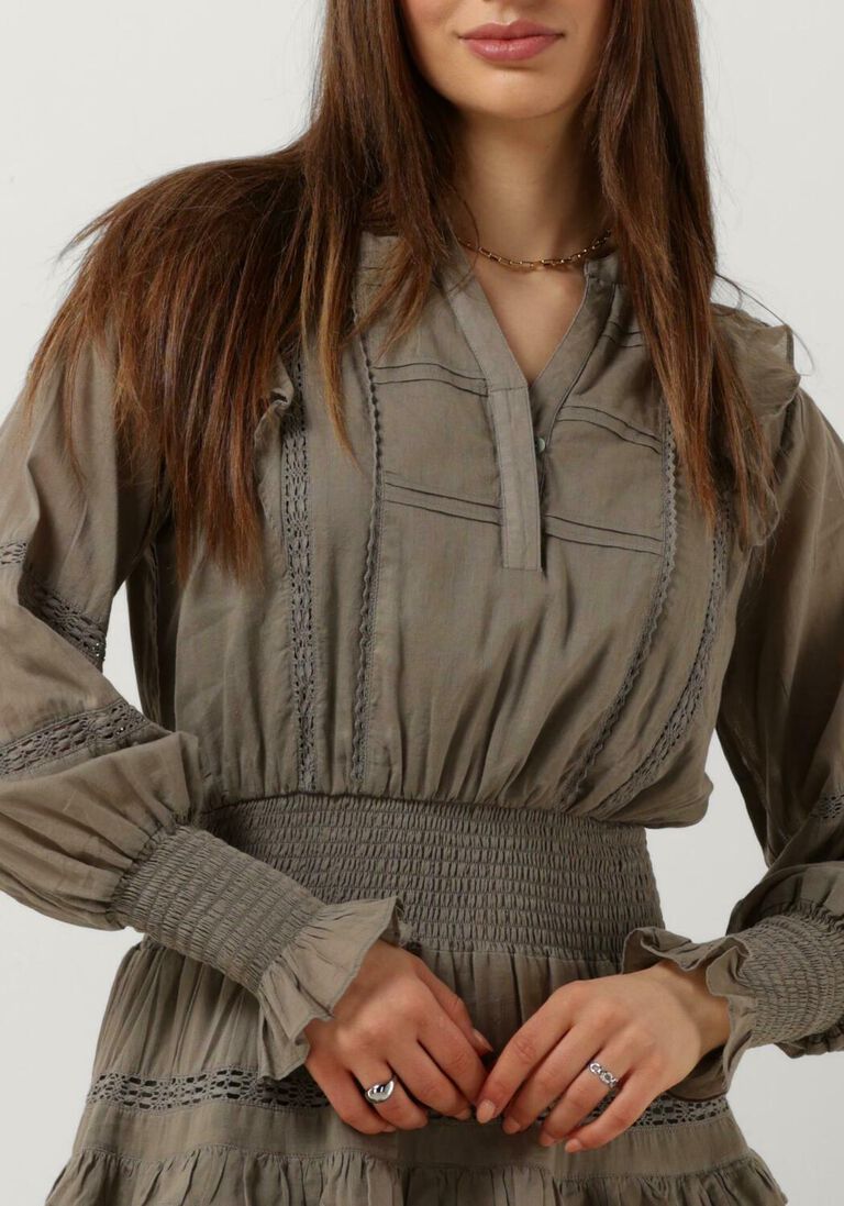NOTRE-V taupe notre-v mini jurk voile dress