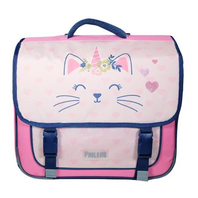 Cartable Phileas - 38 cm - 2 compartiments - moustache - Bagtrotter