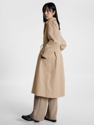 Trench coat de sarja relaxada