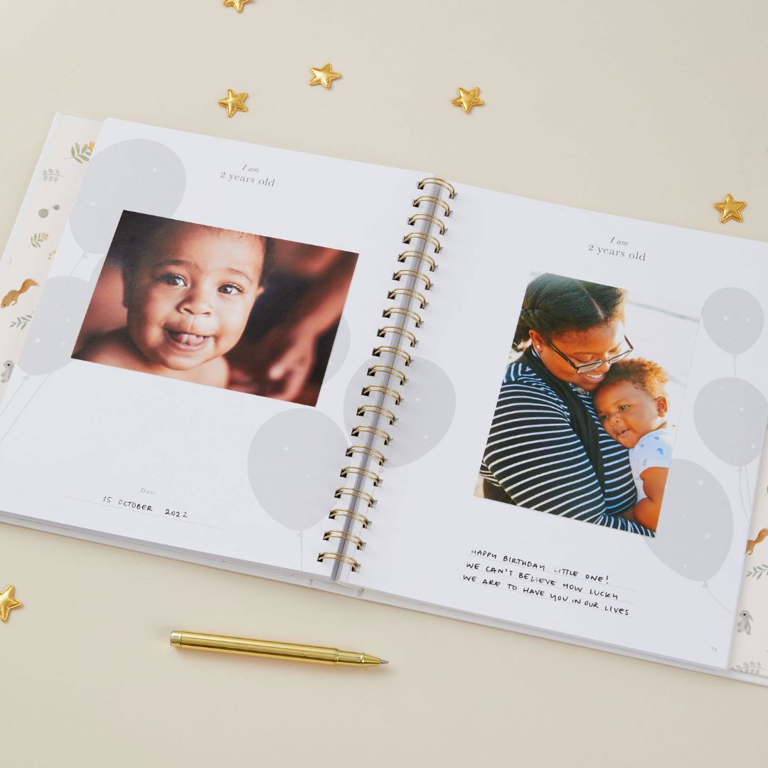 Blush and gold invulboek my baby book animals