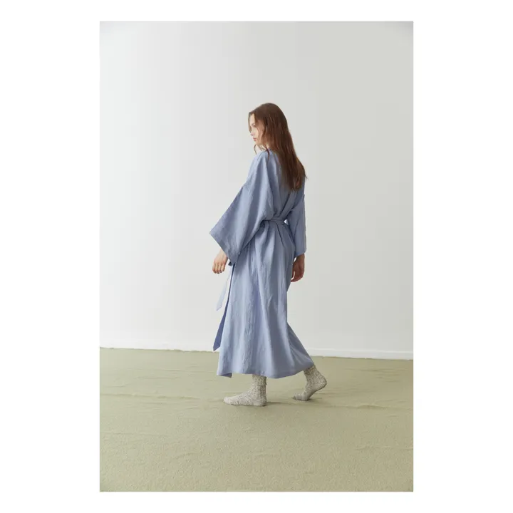 Deiji Studios Robe Ceinturée 02 Lin | Bleu
