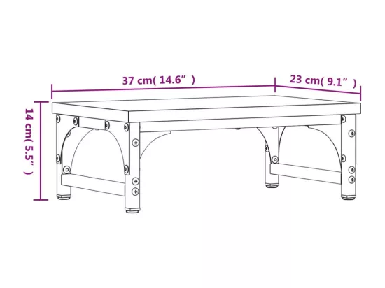 Support de moniteur sonoma gris 37x23x14 cm bois d'ingénierie