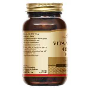 Vitamine D3 400 UI - Défenses immunitaires - 100 Capsules
