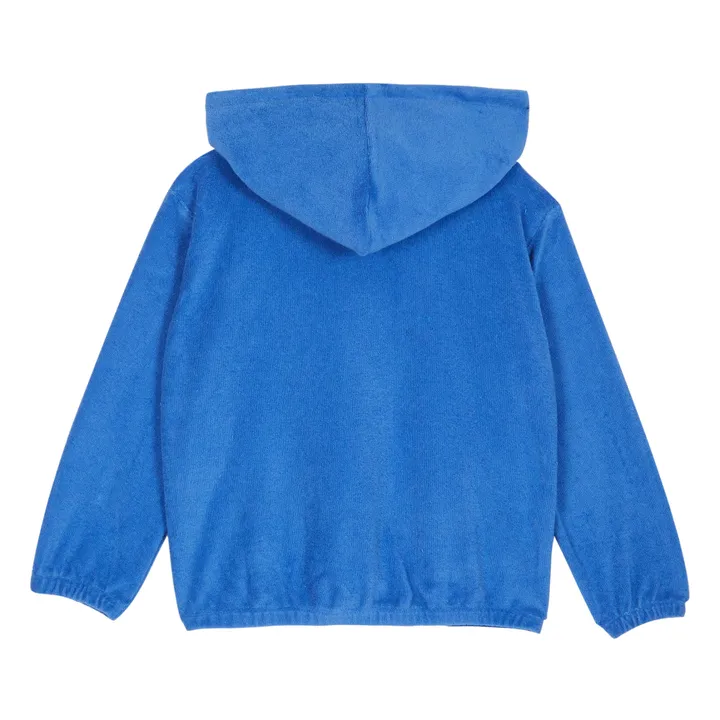 Emile et Ida Sweat Zippé à Capuche Eponge Poches | Bleu