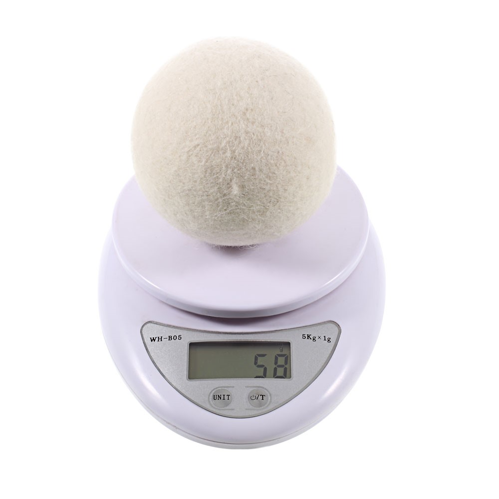 (Ø80mm) Wolle Wäsche Trockner Ball Wiederverwendbarer Tumbler Trocknerball - Weiss