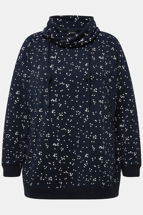 Sweatshirt, Pünktchen, Stehkragen, Taschen, Langarm