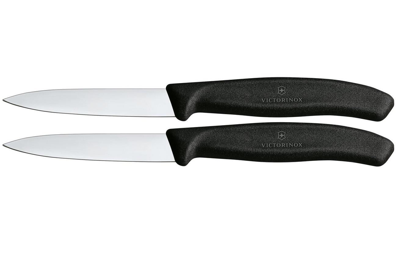 Victorinox Swiss Classic 6.7603.2 Straight, Black, set van 2 groentemesjes, 8 cm