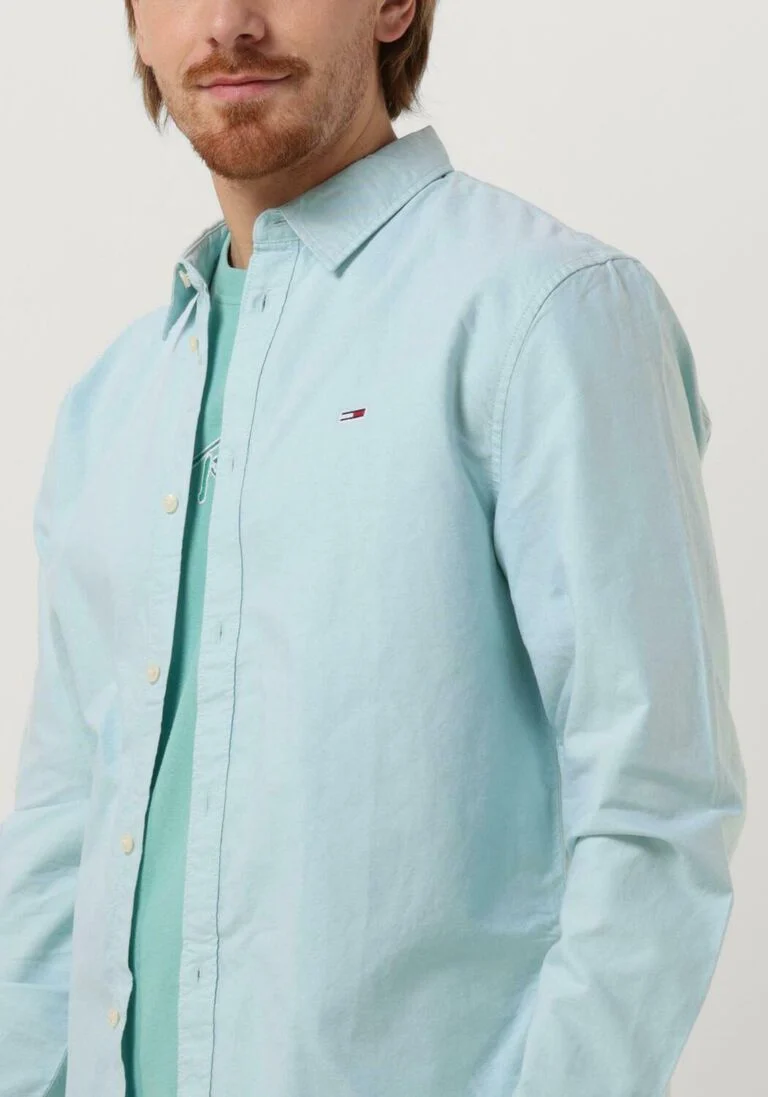 TOMMY JEANS lichtblauwe tommy jeans casual overhemd tjm classic oxford shirt