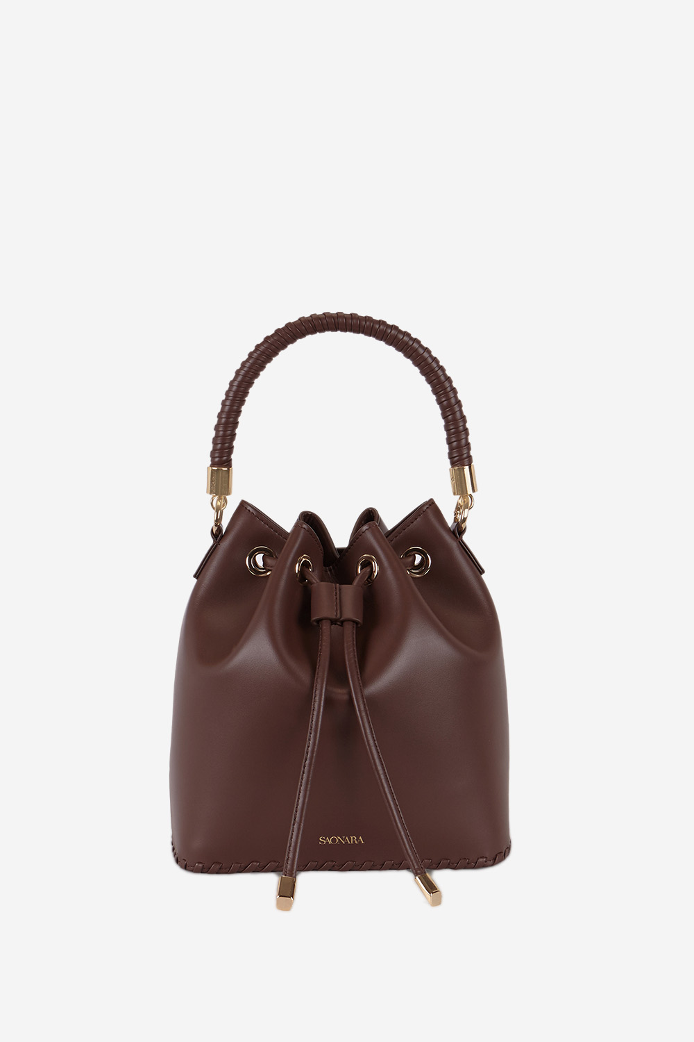 Bucket leather crossbody