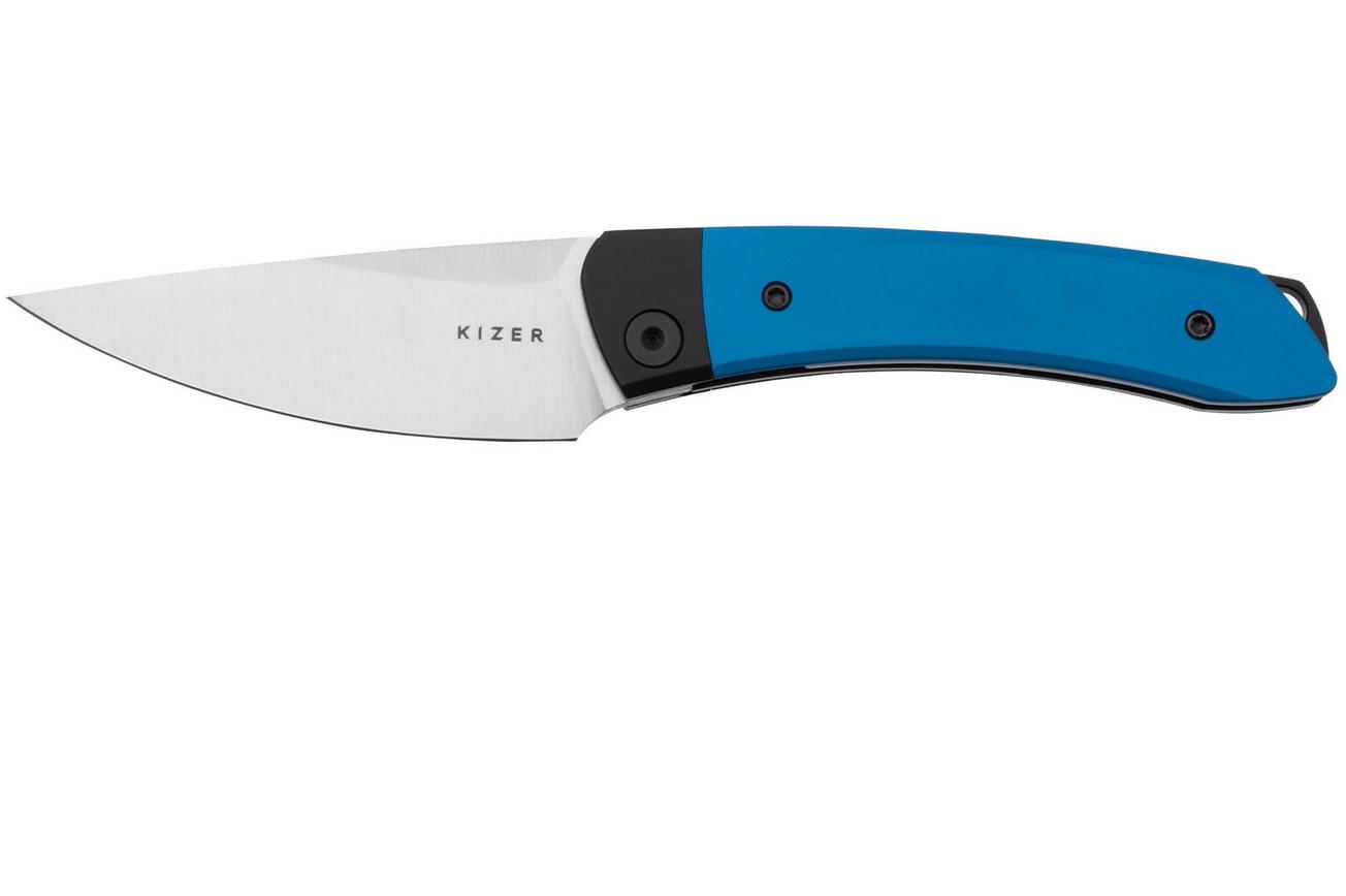 Kizer Vanguard Mini Momo V3663C1 Satin 154CM, Blue Aluminium, zakmes, Vladimir Legachev design