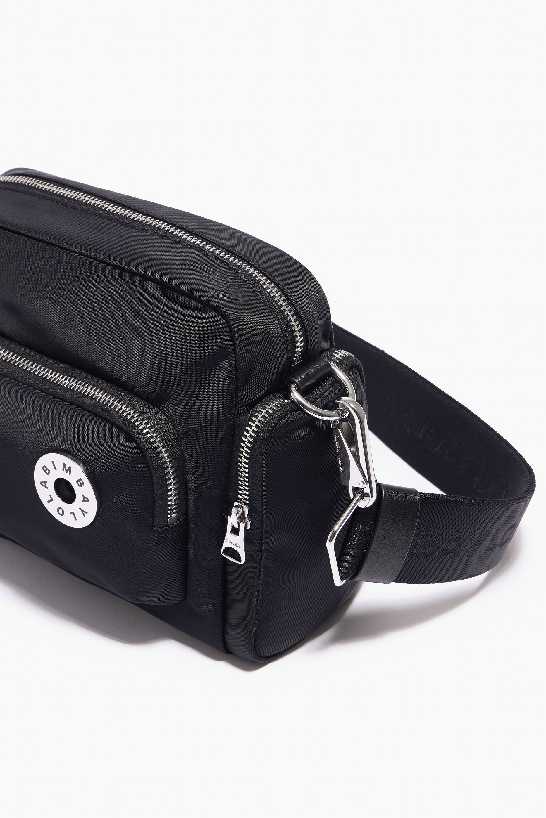 Bolsa de ombro M em nylon preto