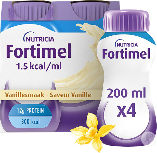 Fortimel 1.5kcal Arôme Vanille Complément Nutritionnel Dénutrition Bouteilles 4x200ml