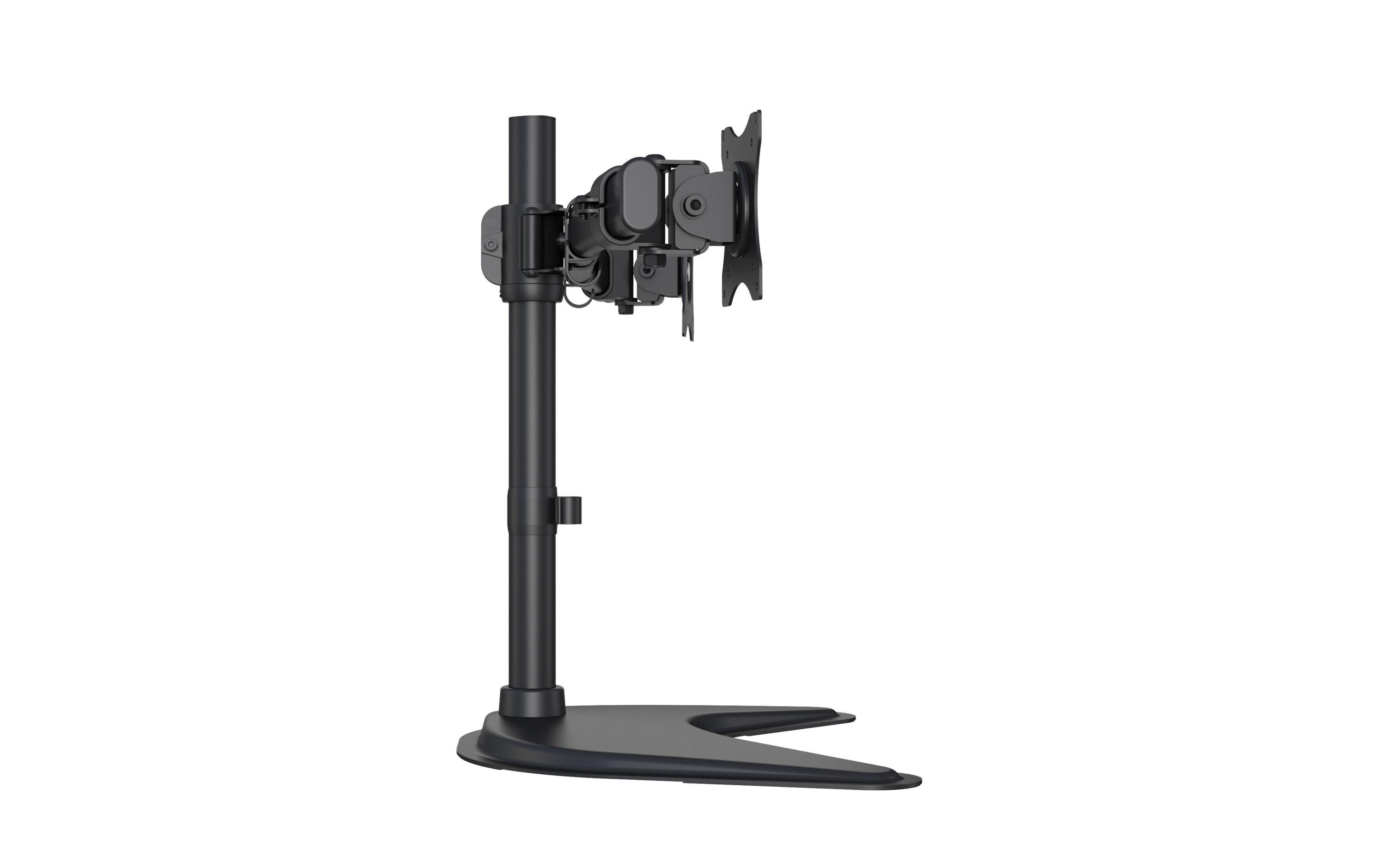 Monitor-Standfuss Basic Dual bis 10 kg – Schwarz<br>Deskmount