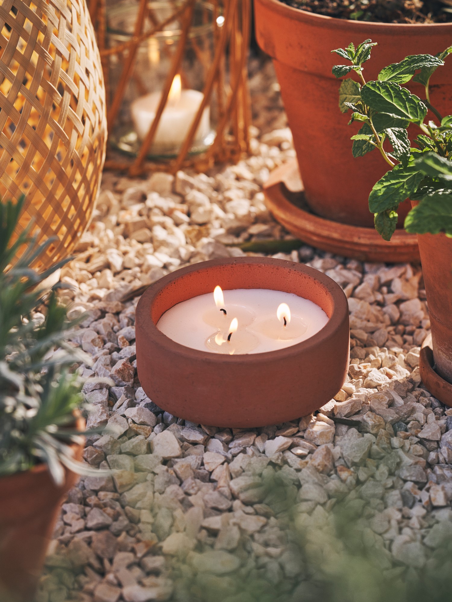 Paraffinlys | Ø13 x 6 cm. 18 timer. | Terracotta