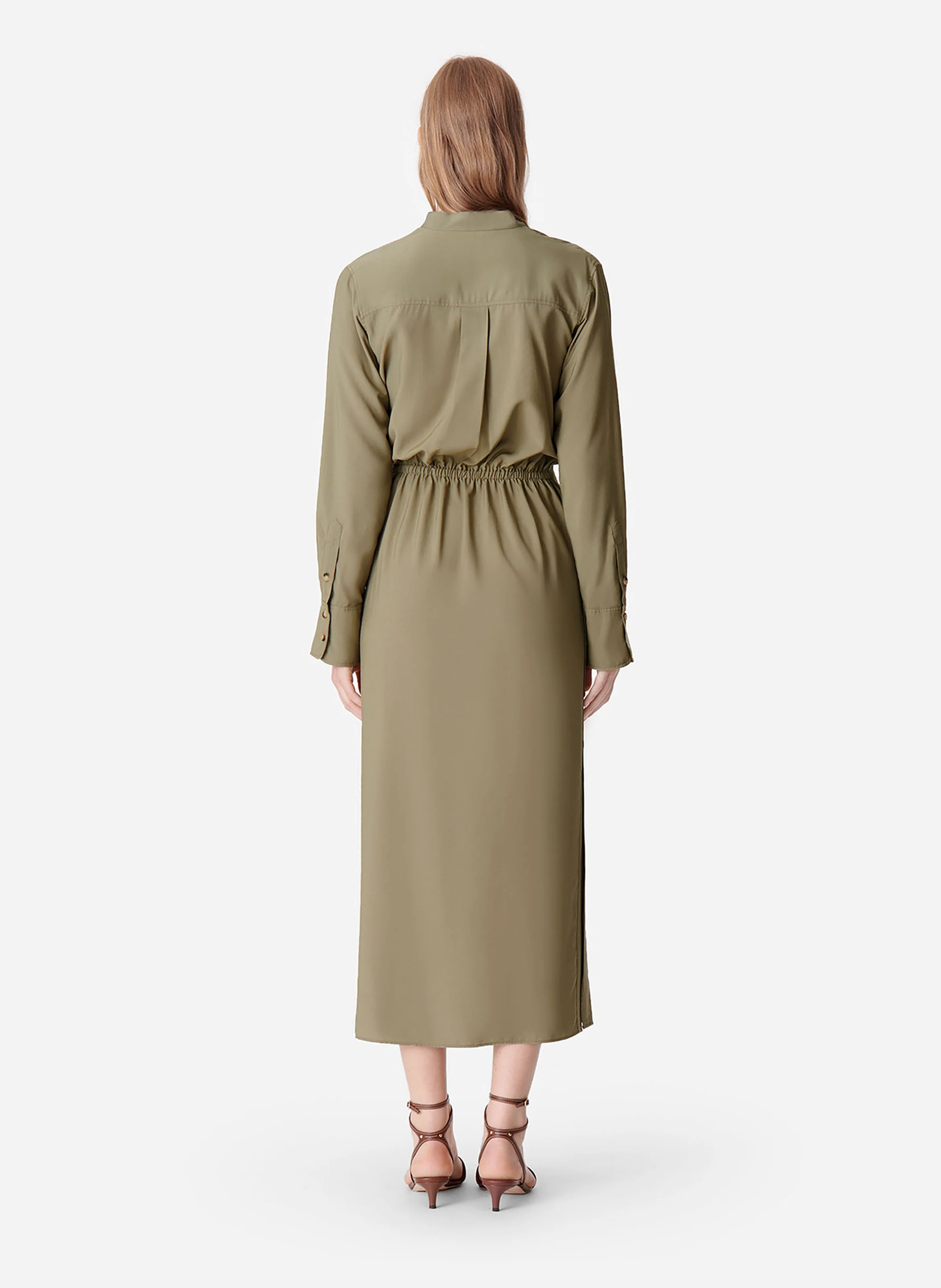 DOLMEN - Robe longue à col rond | Vert