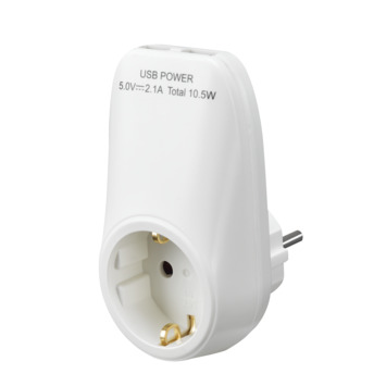 Handson Doorvoerstekker RA Wit Incl. 2 USB-aansluitingen