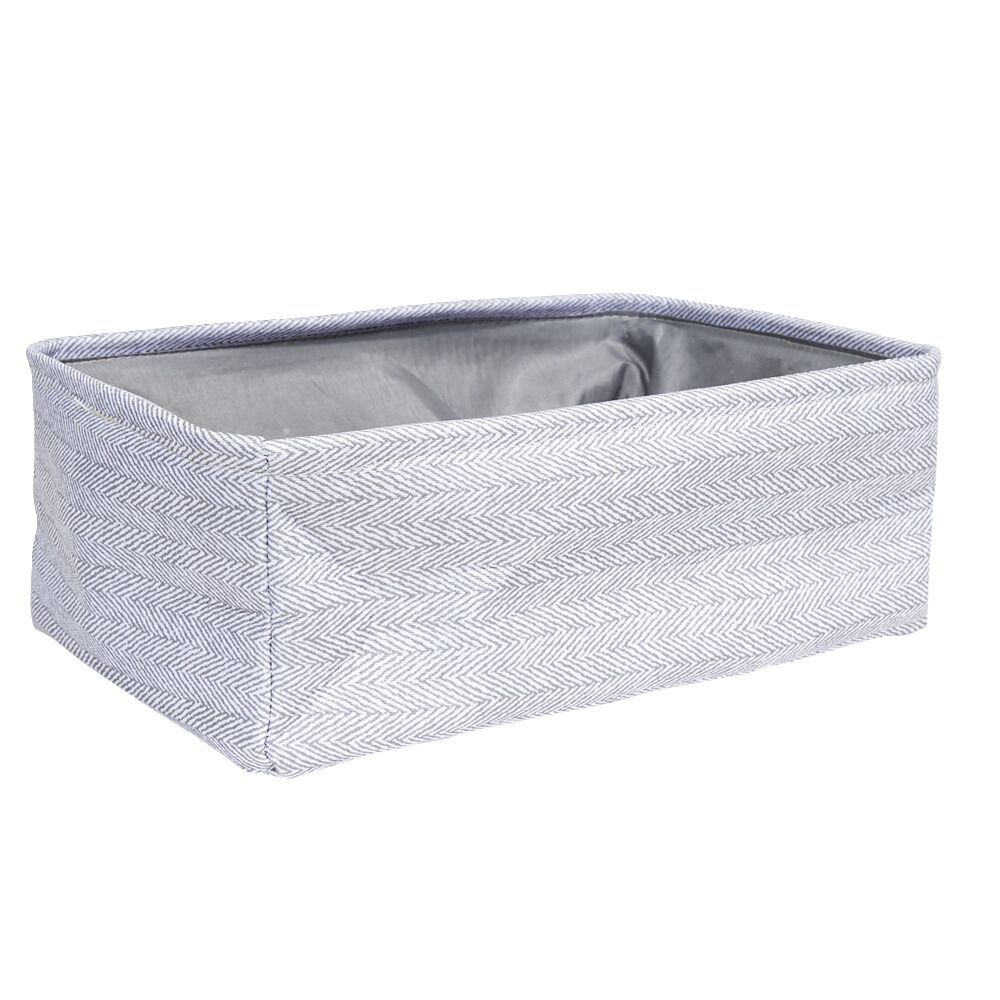 Panière de rangement rectangulaire tissé gris 35x24xH13cm