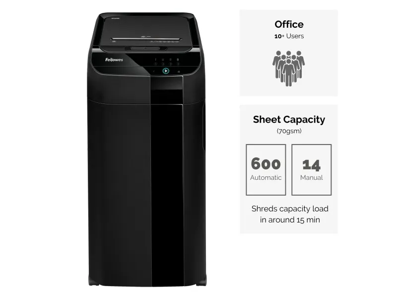 Fellowes AutoMax 600M - Finskæremaskine - micro-cut - 2 x 12 mm - P-5