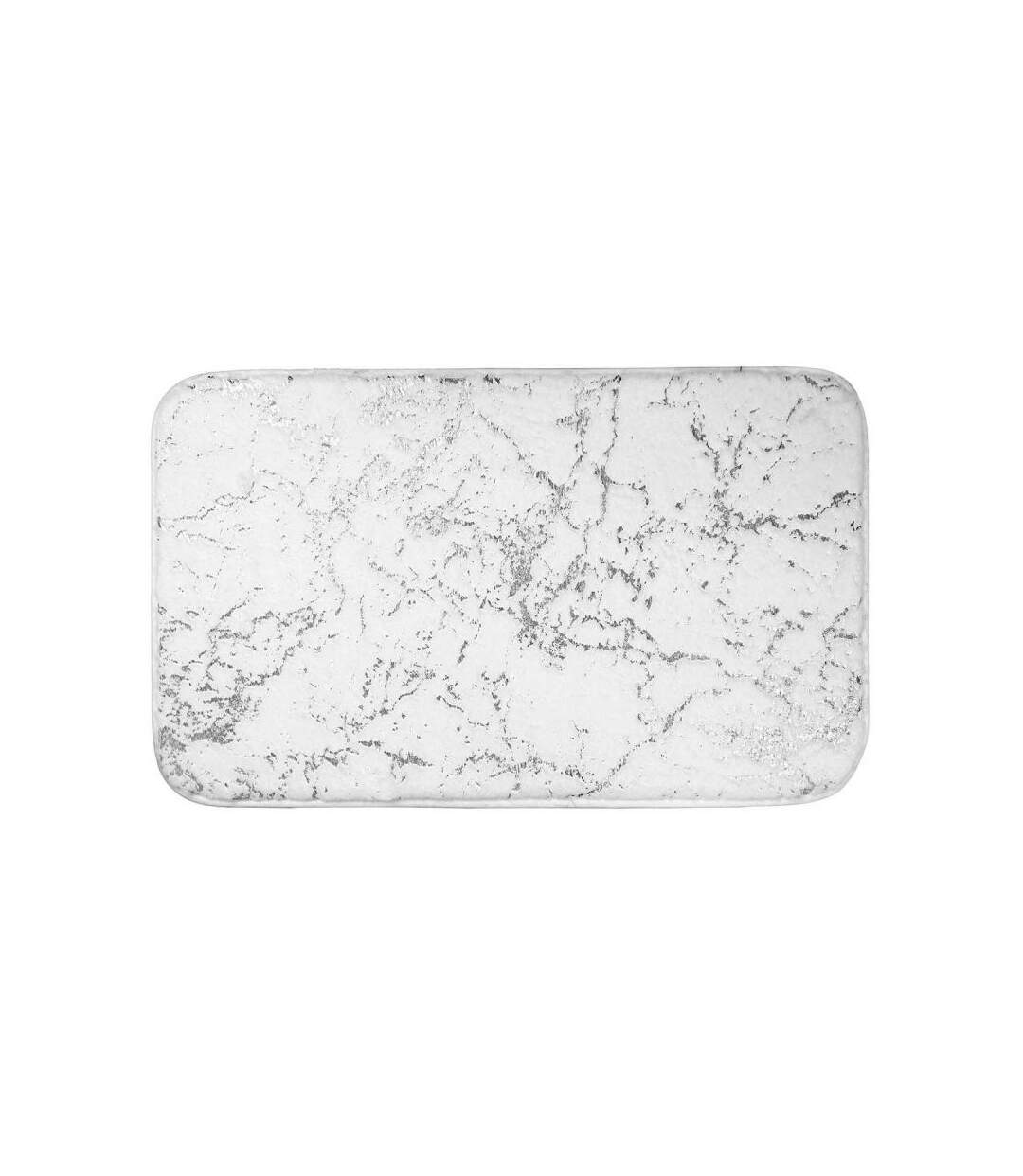 Tapis de Bain Imprimé Marbulous 45x75cm Blanc & Argent