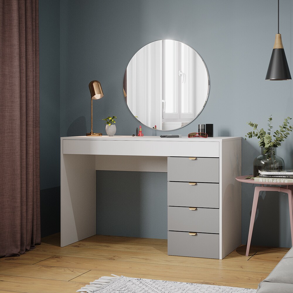 Vicco Schminktisch Elise Weiß Grau 115 x 76 cm modern Frisiertisch Schubladen