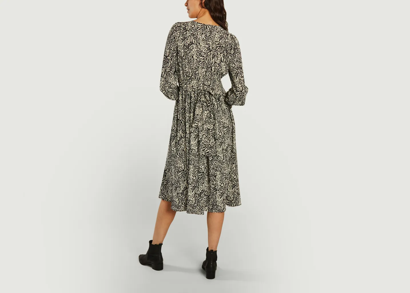 Robe midi portefeuille motif zébré Chelsea Suncoo