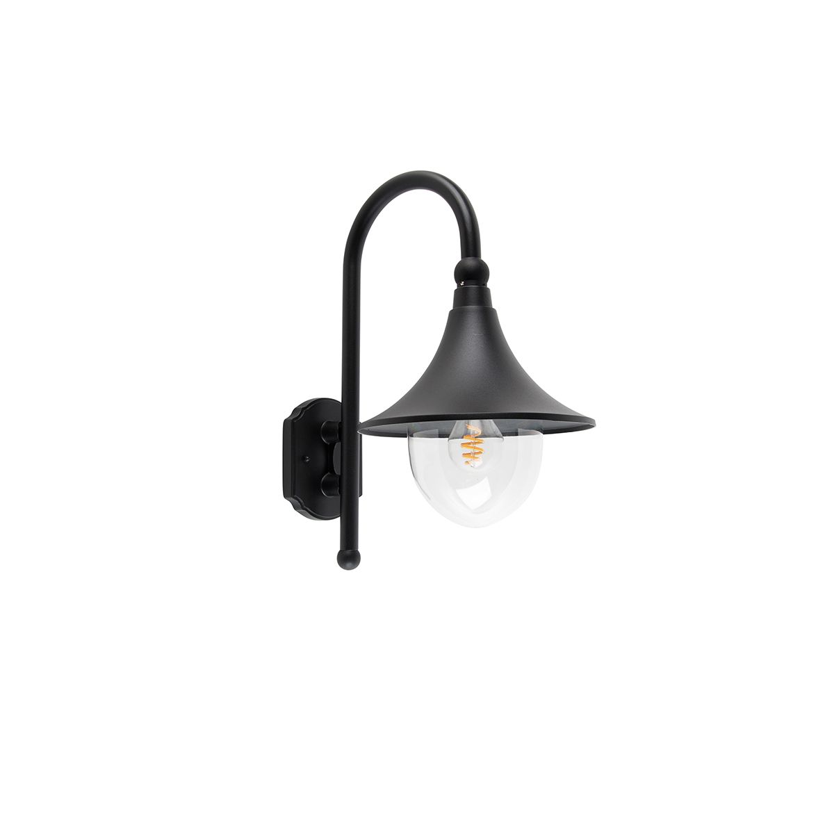 Smart buiten wandlamp zwart IP44 incl. Wifi A60 - Daphne