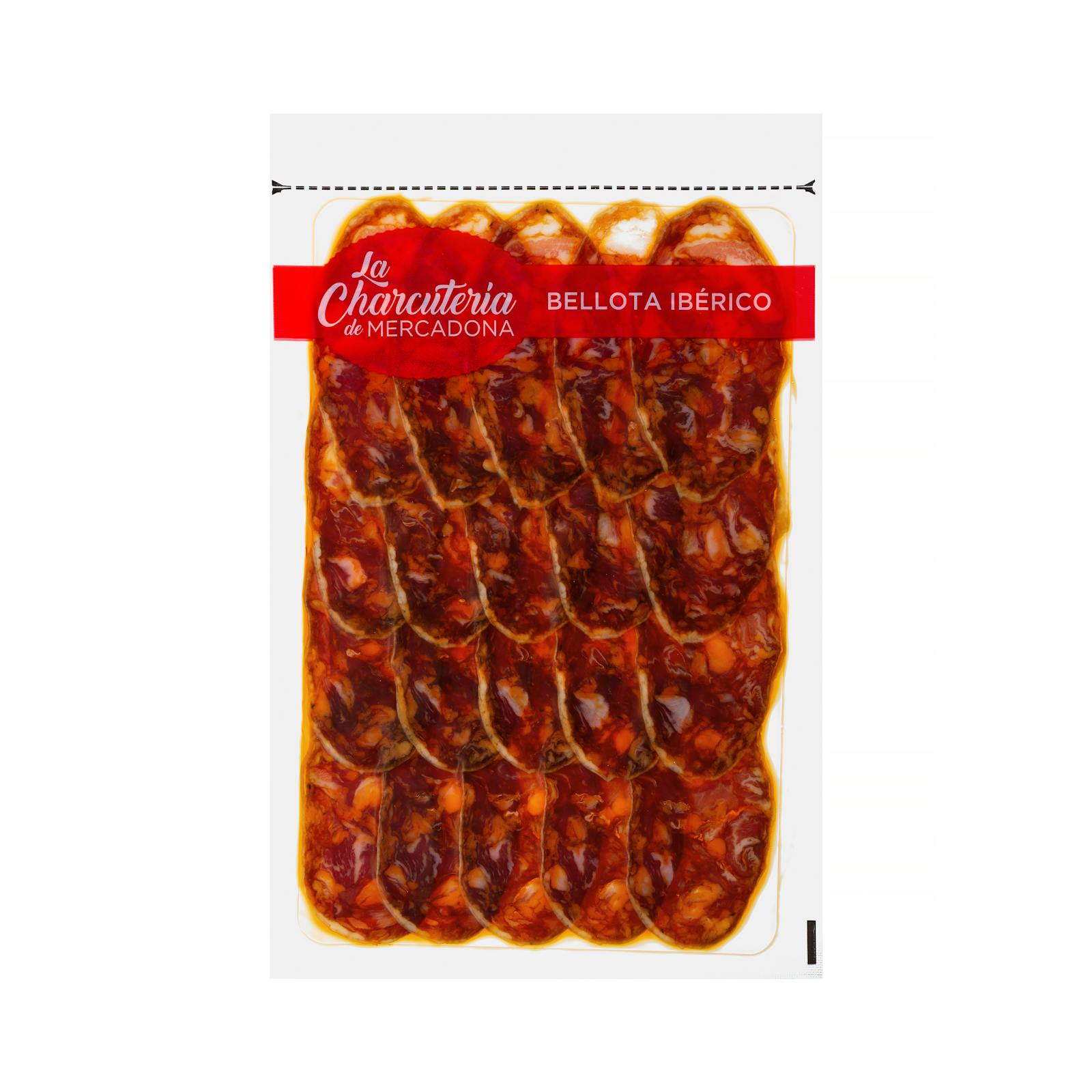 Chorizo ibérique de gland coupé à la machine