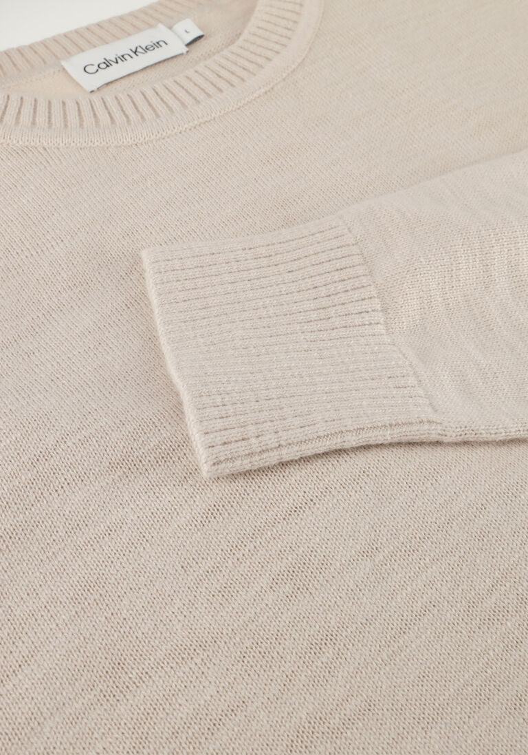 CALVIN KLEIN beige calvin klein trui slub texture sweater
