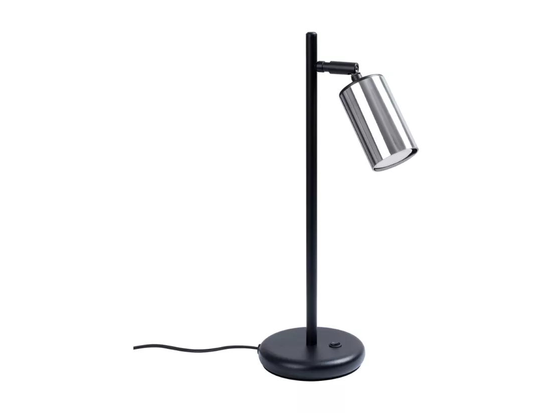 Lampes de bureau Winx moderne en acier - 1 sources lumineuses - L.13 x H.44 cm - noir/chromé