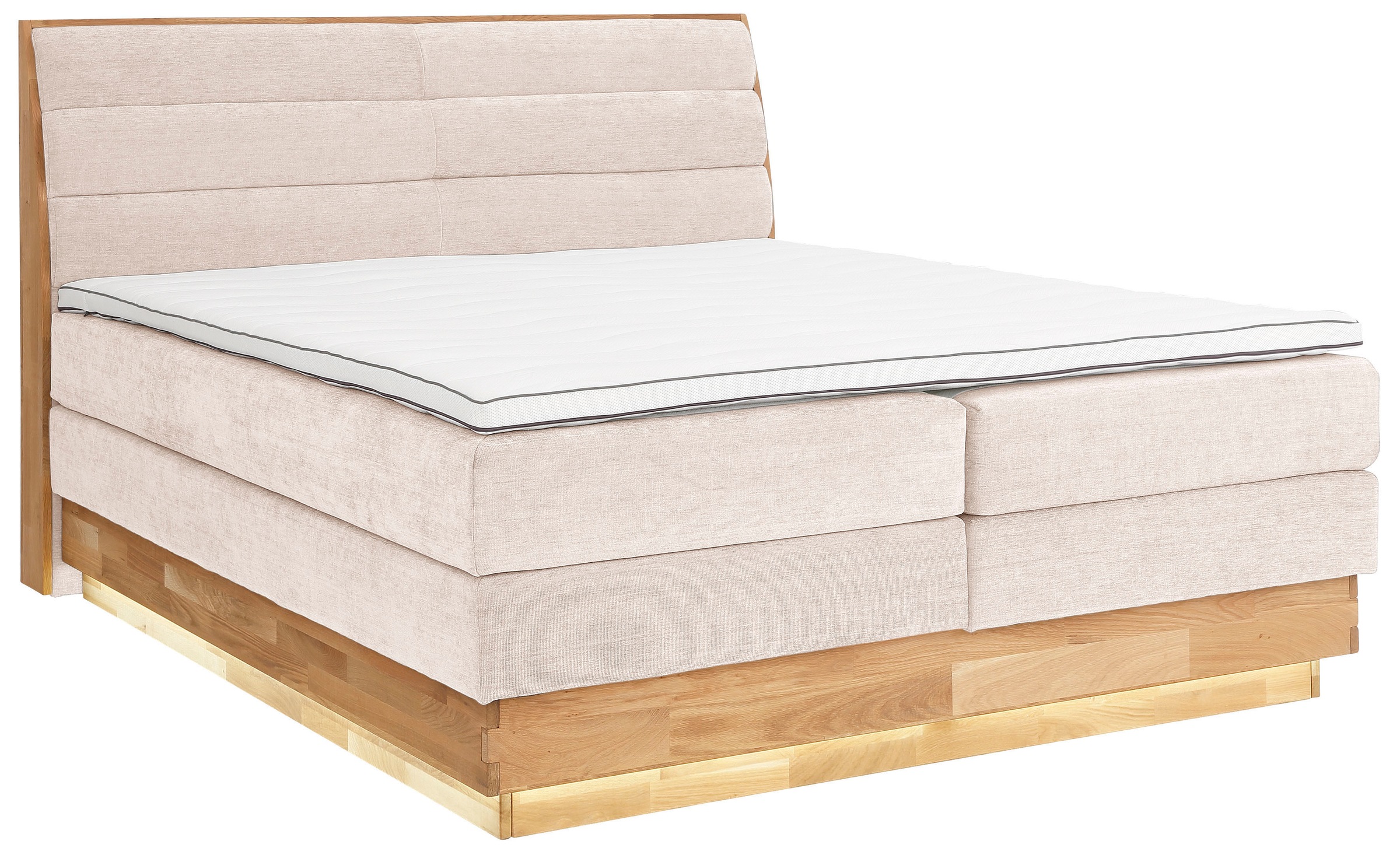 GOODproduct Boxspringbett »JENNA in verschiedenen Farben und Breiten erhältlich« LED-Beleuchtung, mit zertifizierten, recycelten Bezugsstoffen